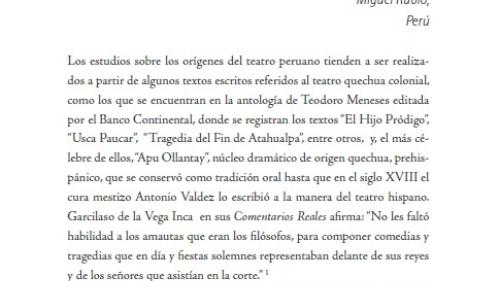 En busca de la teatralidad andina