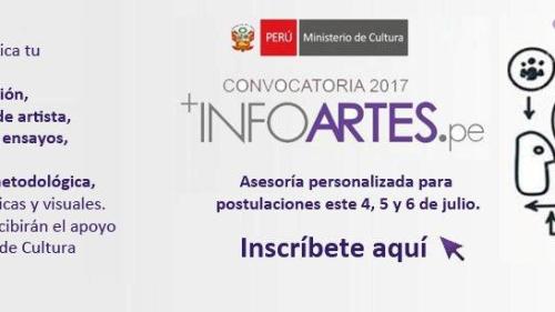 [Asesorias personalizadas] Convocatoria INFOARTES 2017, este 4, 5 y 6 de julio.