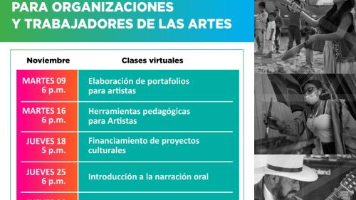 CONECTA - HERRAMIENTAS DE GESTIÓN, PRODUCCIÓN Y CREACIÓN PARA TRABAJADORES DE LAS ARTES. MES DE NOVIEMBRE.