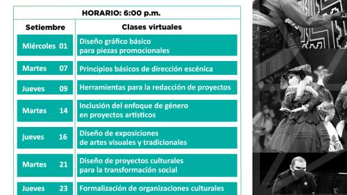 Conecta: herramientas de gestión, producción y creación para trabajadores de las artes. Mes de setiembre