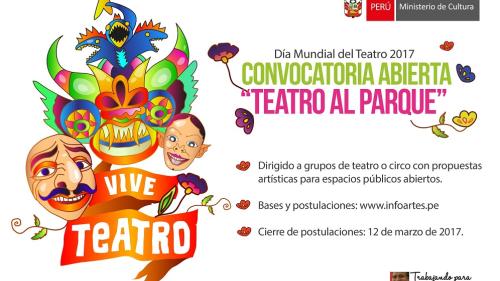Convocatoria: Teatro al Parque - Día Mundial del Teatro 2017