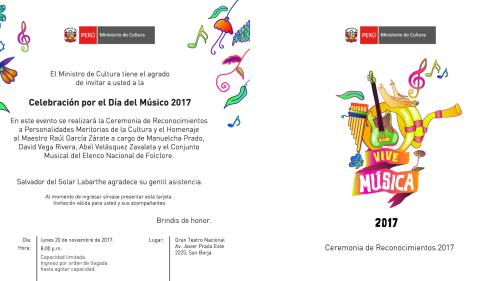 Ministerio de Cultura [CELEBRACION DIA DEL MUSICO 2017. Este 20 de noviembre