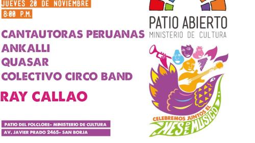 ESTE JUEVES 20, TERCERA FECHA: ¡CELEBREMOS EL MES DEL MÚSICO! PATIO ABIERTO.