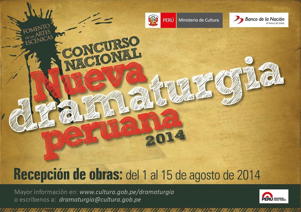 Concurso Nacional Nueva Dramaturgia Peruana 2014 flyer