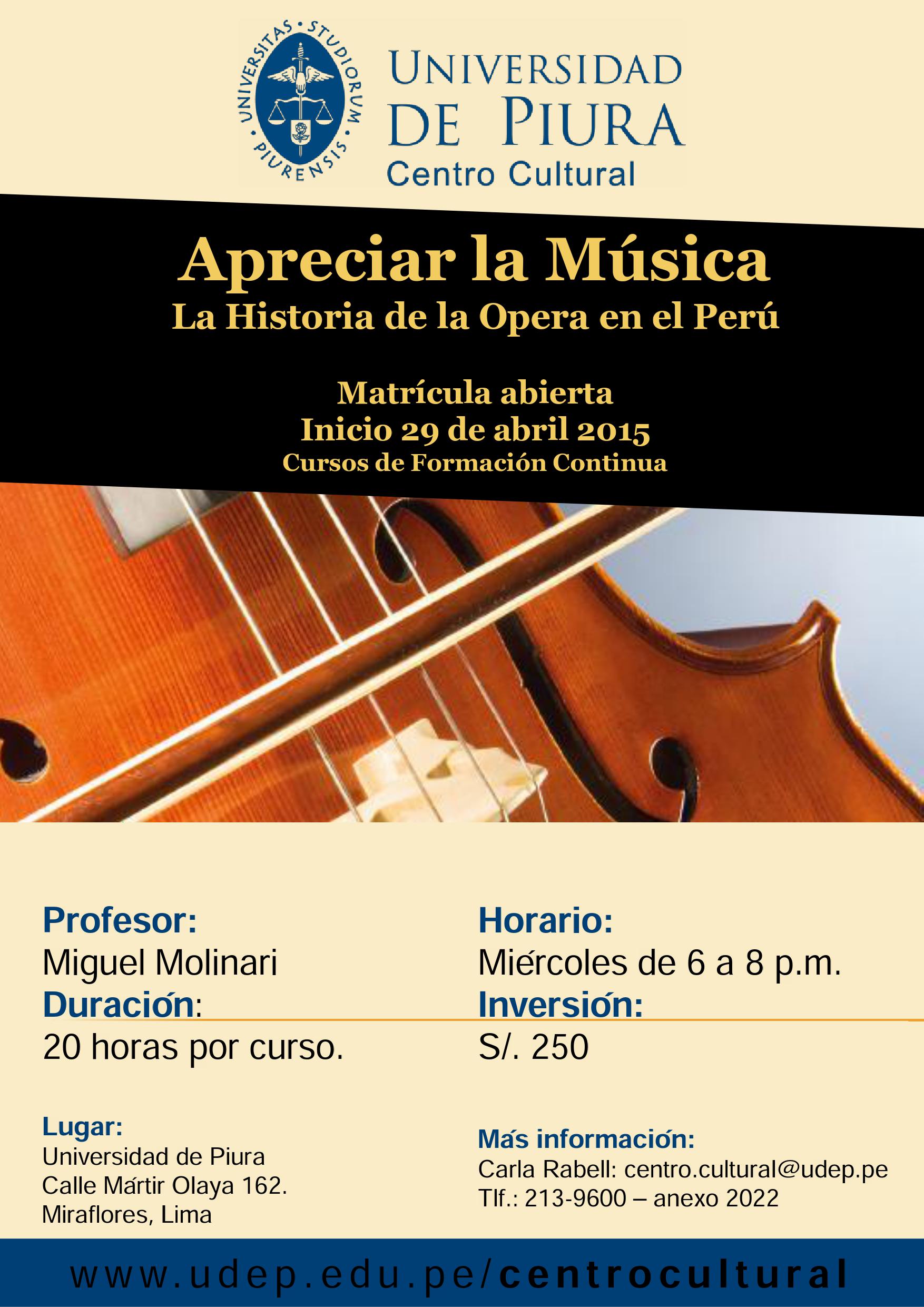 Flyer Apreciar la música