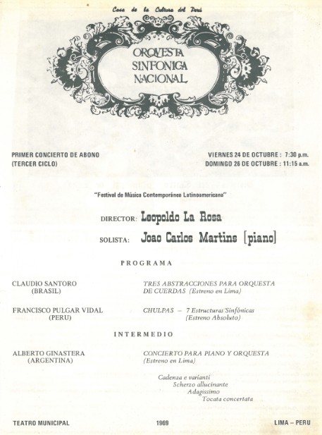 Página del programa de mano correspondiente al concierto de estreno de la obra.