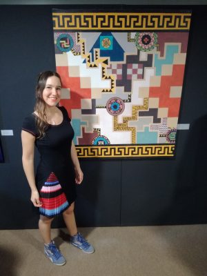 Ximena Heraud en exposición en el Museo de La Nación. Lima Perú, 2019.