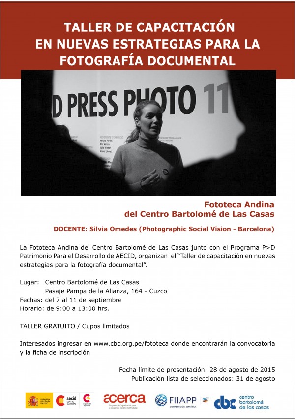 CAPACITACIÓN EN NUEVAS ESTRATEGIAS PARA LA FOTOGRAFÍA DOCUMENTAL (FOTOTECA ANDINA-AECID).