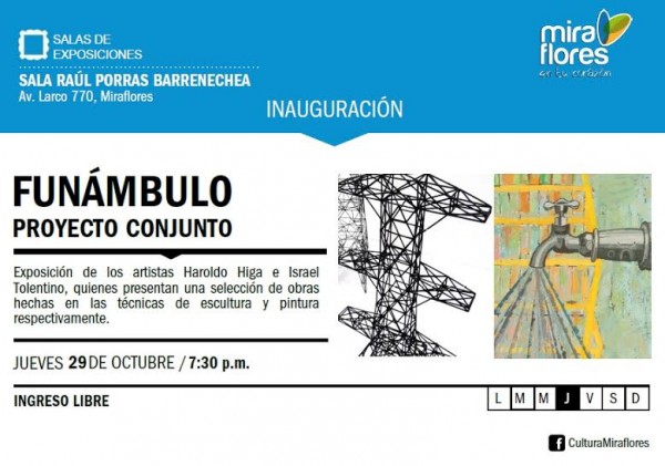 Expo Funámbulo. Inauguración 29 de octubre.