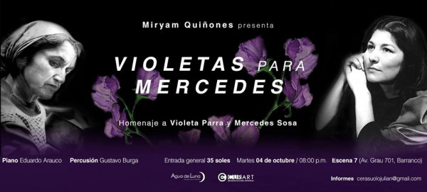 [CONCIERTO]Homenaje: “Violetas para Mercedes” este 4 de octubre