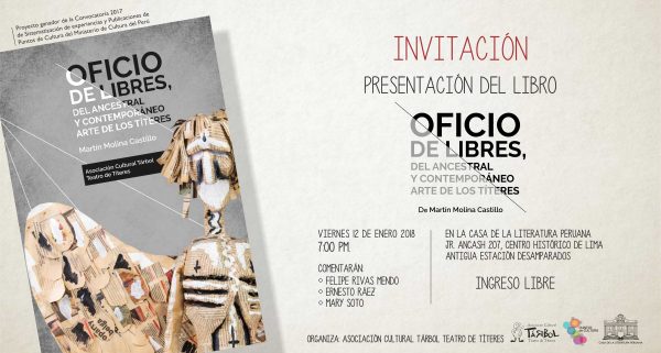 PRESENTACIÓN DEL LIBRO “OFICIOS DE LIBRES”, GANADORA DE LA CONVOCATORIA 2017 DE SISTEMATIZACIÓN Y PUBLICACIONES DE PUNTOS DE CULTURA.