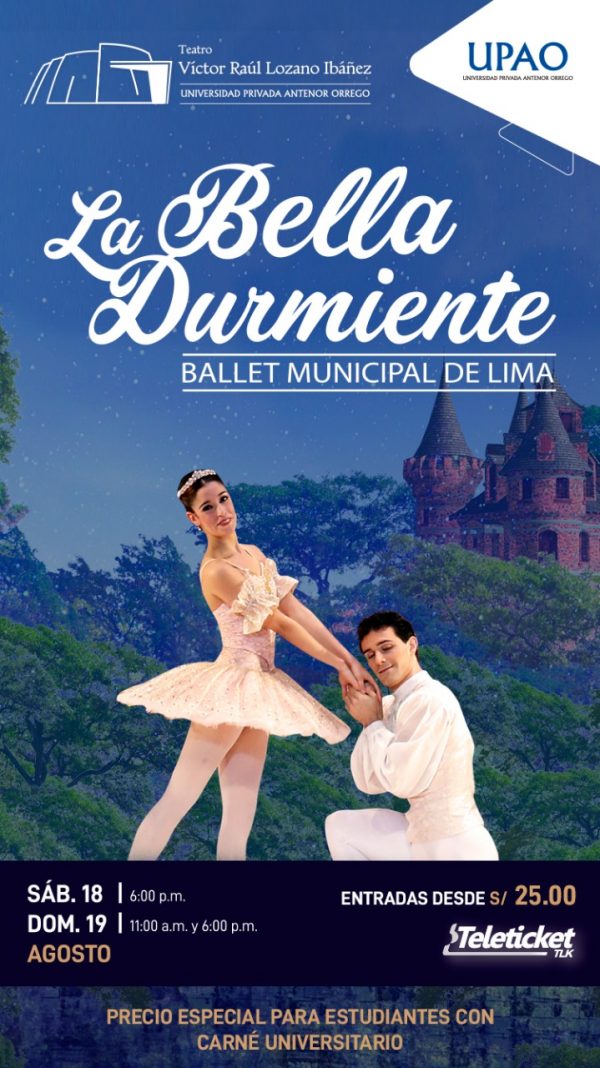 “La Bella Durmiente” del Ballet Municipal de Lima se presentará en el Teatro Víctor Raúl Lozano Ibáñez